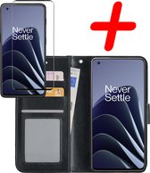 OnePlus 10 Pro Case Bookcase With Screen Protector - OnePlus 10 Pro Case Cover - OnePlus 10 Pro Screen Protector - Zwart