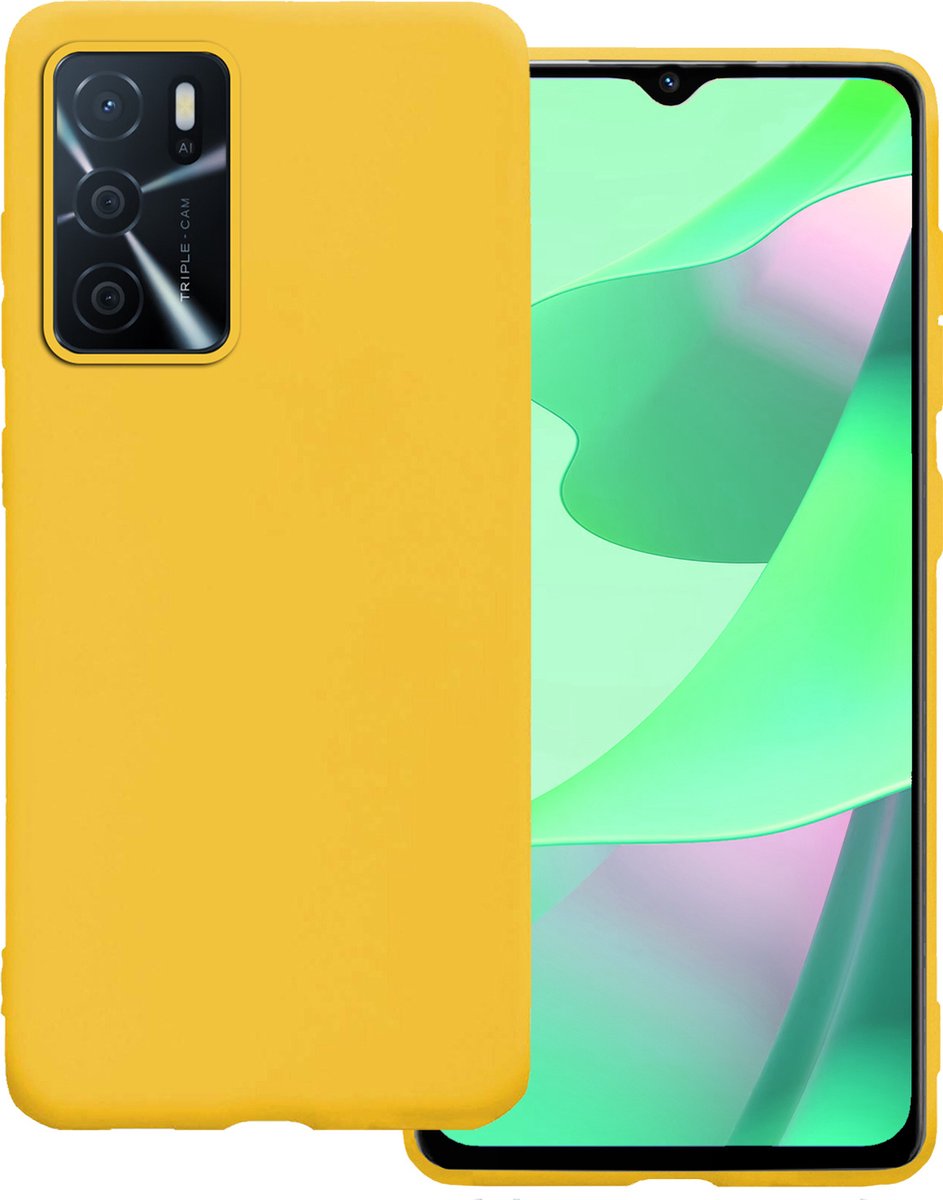 Hoesje Geschikt voor OPPO A16 - Sterk & Shockproof - Hoes Cover - Siliconen Case - Geel