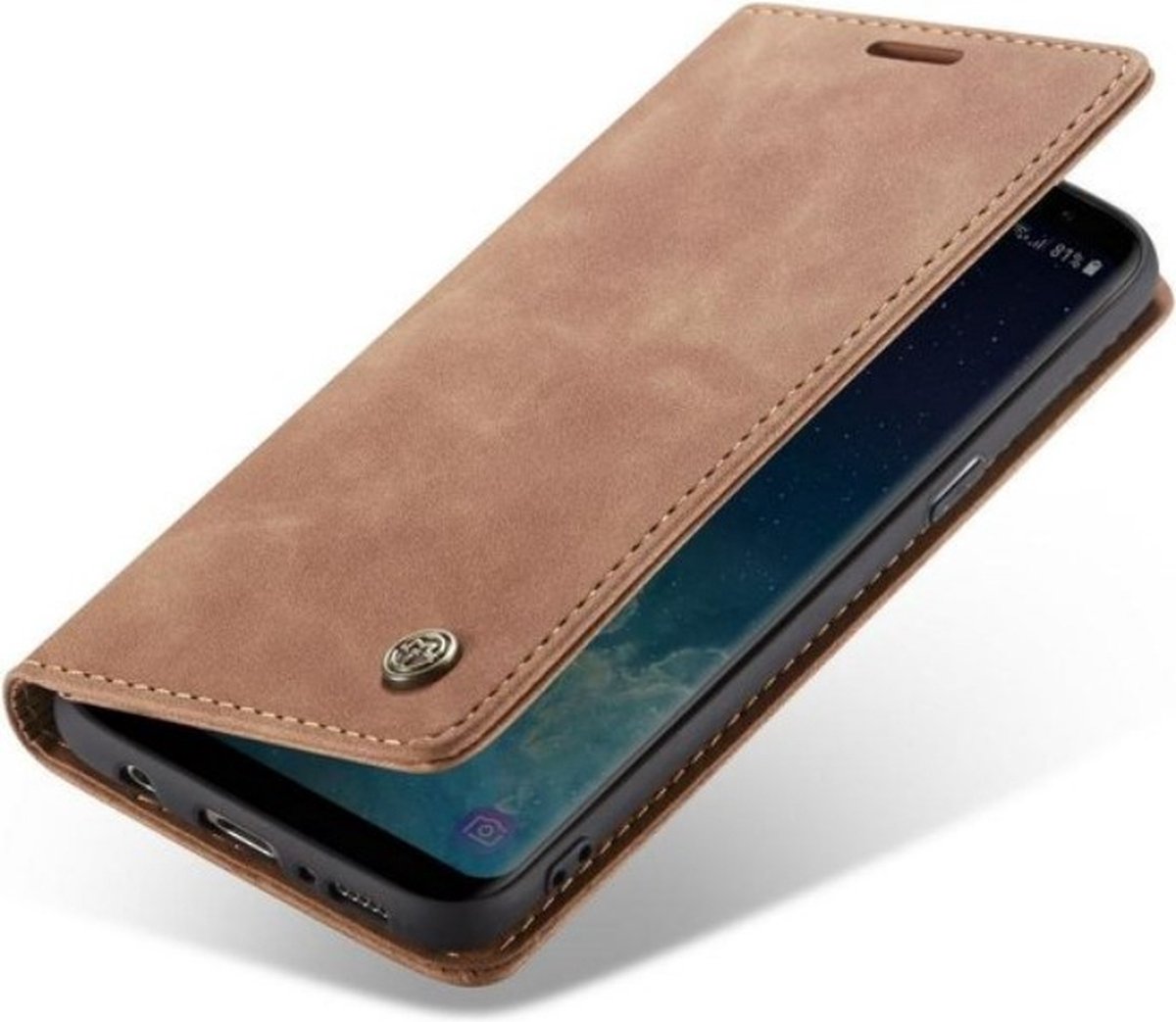 CaseMe - Telefoonhoes - boekmodel hoesje Geschikt voor: Oppo Reno 5Z - CaseMe Bookcase - Portemonnee hoesje - Bruin
