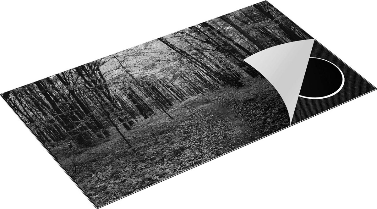 Chefcare Inductie Beschermer Voetpad in Groen Bos - Zwart Wit - 89,6x51,6 cm - Afdekplaat Inductie - Kookplaat Beschermer - Inductie Mat
