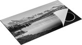 Chefcare Inductie Beschermer Meer bij de Bergen in het Bos - Zwart Wit - 91,2x52 cm - Afdekplaat Inductie - Kookplaat Beschermer - Inductie Mat