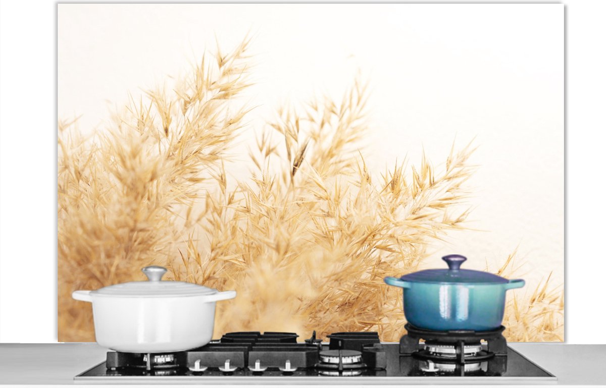 Spatscherm - Tarwe - Graan - Natuur - Keuken - 120x80 cm - Muurbeschermer
