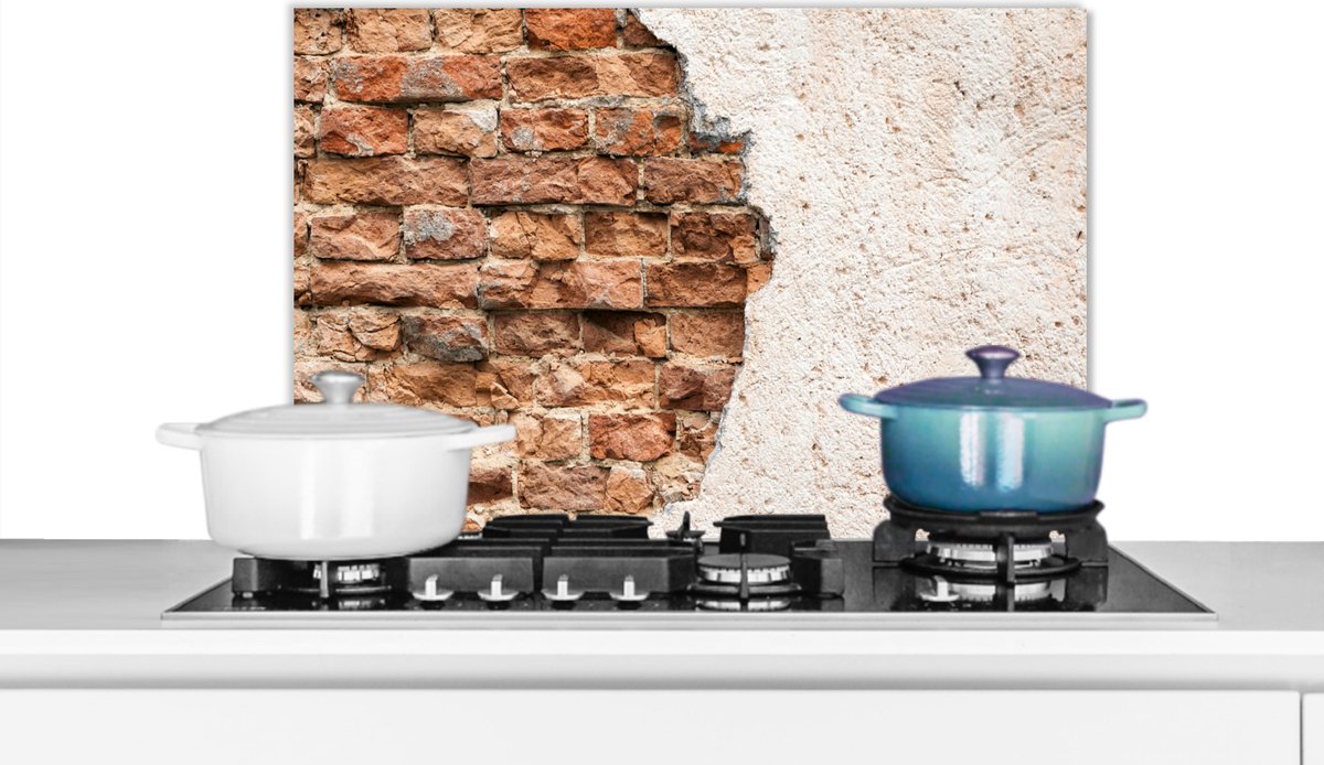 Spatscherm - Gips - Baksteen - Muur - Spatwand - Keuken achterwand - 60x40 cm