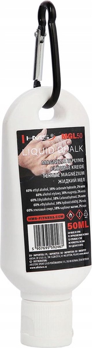 HMS - Grip Liquid Chalk 50ml - makkelijk mee te nemen ! MGL50 inclusief karabijnhaak