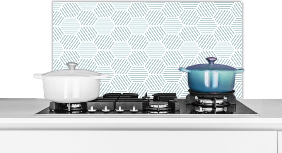 Achterwand keuken - Patronen - Hexagon - Groen - Design - Keuken - 80x40 cm