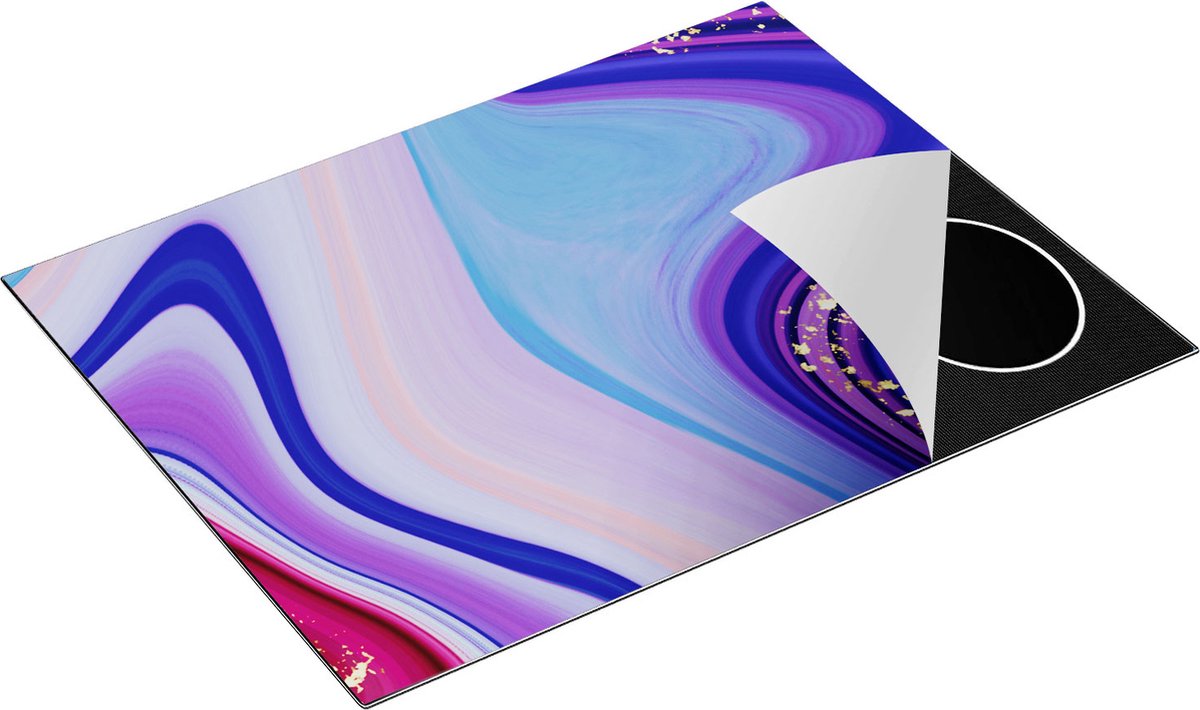 Chefcare Inductie Beschermer Abstracte Kunst - Verschillende Kleuren Marmer - 77x59 cm - Afdekplaat Inductie - Kookplaat Beschermer - Inductie Mat