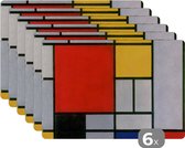 Placemats - Kunst - Mondriaan - Schilderij - Oude meesters - Placemat - Onderleggers - Onderleggers placemats - 45x30 cm