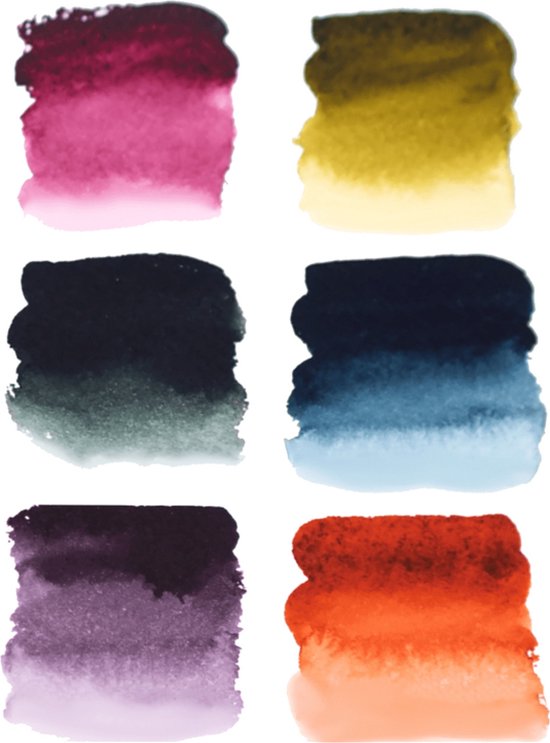 BokuUndo ESumi Watercolor Palette Shadow Black Mei 6 Color Set