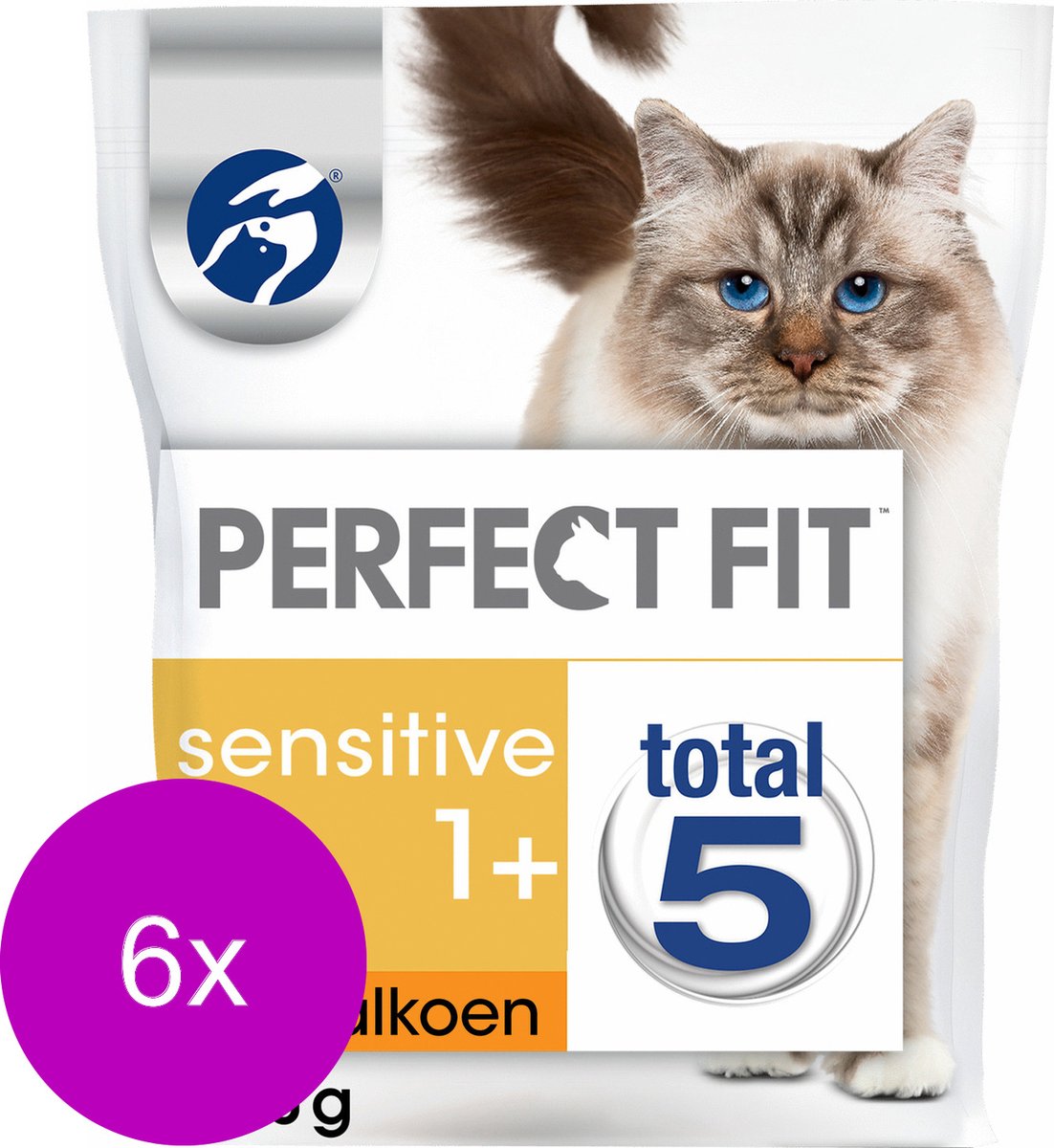 Perfect Fit Perfect Fit Droogvoer Sensitive Kalkoen - Kattenvoer - 6 x 750 g