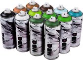 NBQ Slow Pro - Spray Paint - Nature Tones - voordeelpakket van 12 kleuren