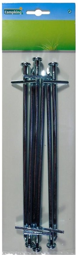 6x grondpennen/tentharingen tarzan metaal 23 cm - Rotspen - Spijkerharing - Umefa