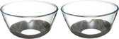 2x pièces de bols à mélanger / bols à mélanger en verre avec anti-dérapant - 2,2 L - Ustensiles de cuisine - Plats de Plats de présentation/ saladiers