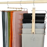 Cintre à pantalon ou cintre JoFlow Premium - Cintre à vêtements antidérapant peu encombrant en bois de Bamboe - Accrochez jusqu'à 5 vêtements!