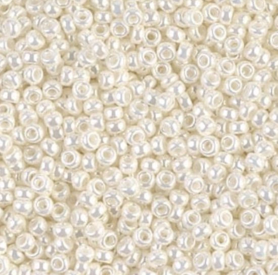 11-591 | Miyuki rocailles seed beeds 11/0 ceylon ivory pearl | Glas kralen | Ivoor | 11-591