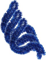 3x stuks kerstboom folie slingers/lametta guirlandes van 180 x 7 cm in de kleur glitter blauw