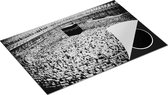 Chefcare Inductie Beschermer Zwarte Steen in Mekka met Biddende Moslims - Zwart Wit - 80x50 cm - Afdekplaat Inductie - Kookplaat Beschermer - Inductie Mat