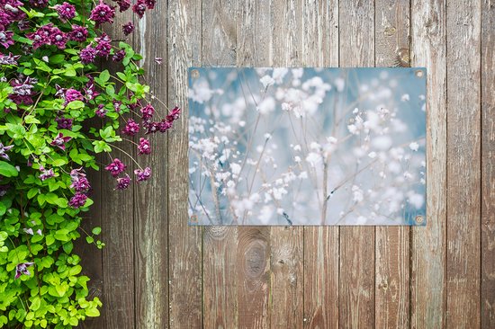 Affiche de jardin - Peinture de jardin Branches - Hiver - Nature - Toile de jardin - Décoration de jardin - Neige - Branches - 60x40 cm