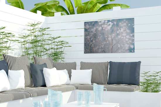 Affiche de jardin - Peinture de jardin Branches - Hiver - Nature - Toile de jardin - Décoration de jardin - Neige - Branches - 60x40 cm