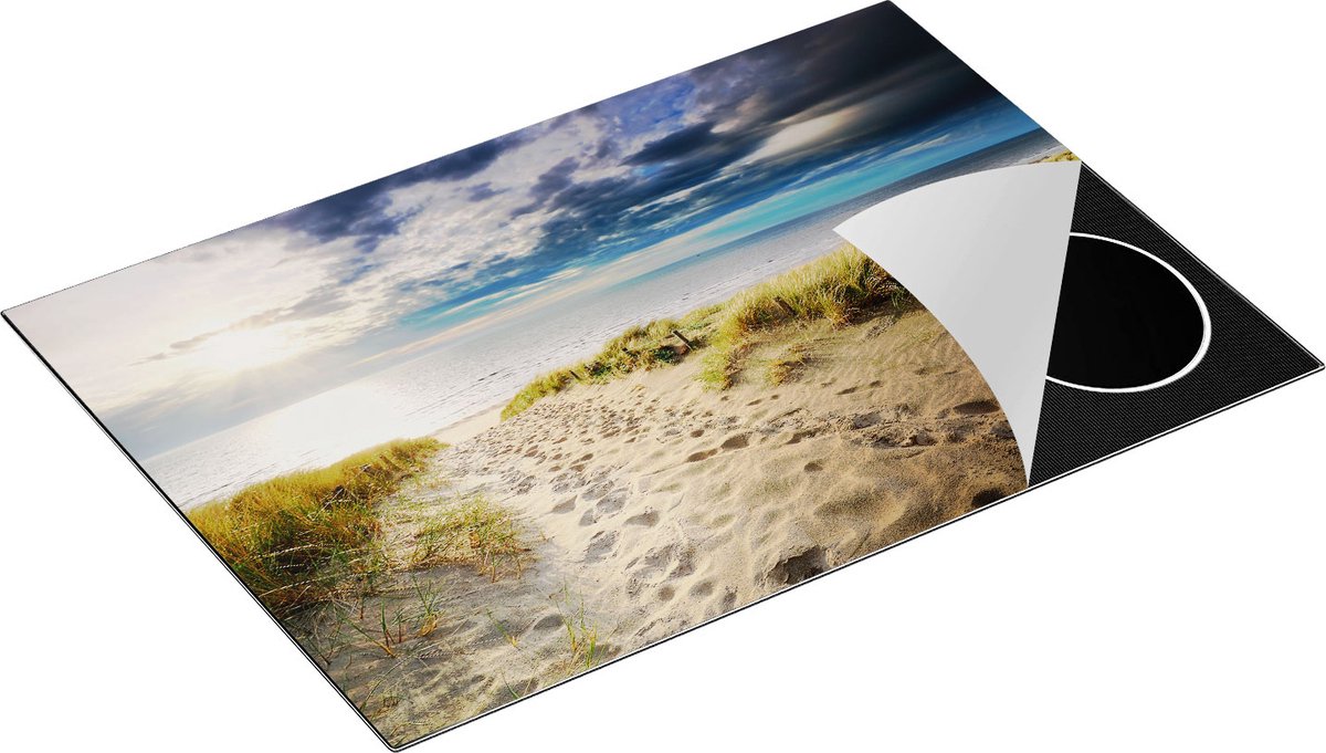 Chefcare Inductie Beschermer Duinen met Zee - 77x51 cm - Afdekplaat Inductie - Kookplaat Beschermer - Inductie Mat