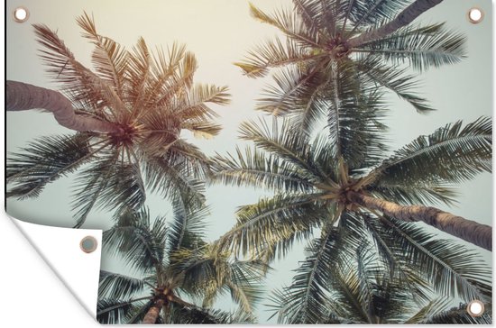 Muchowow Tuinposter - 120x80cm Doorkijk Boom Zee Palmboom Heuvels Strand Blauw Muchowow Tuinposter - 120x80cm Doorkijk Boom Zee Palmboom Heuvels Strand Blauw