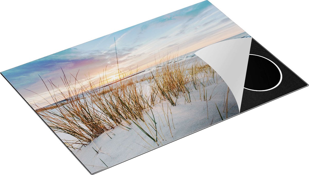 Chefcare Inductie Beschermer Strand en Zee vanuit Duinen - 75x52 cm - Afdekplaat Inductie - Kookplaat Beschermer - Inductie Mat
