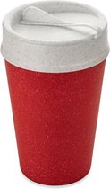 Tasse à café double paroi avec couvercle, 0,4 L, bio, rouge - Koziol | iso Go