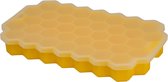 JU&MP Honeycomb IJsblokjesvorm - IJsblokjes - IJsblokjesvorm met Deksel - Geel