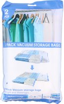 Ruimtebesparende Vacuüm Opbergzakken | Voor op reis - in de koffer | Herbruikbaar - Compact - Tegen stof en vuil | 1 medium + 1 large | Gebruik met stofzuiger
