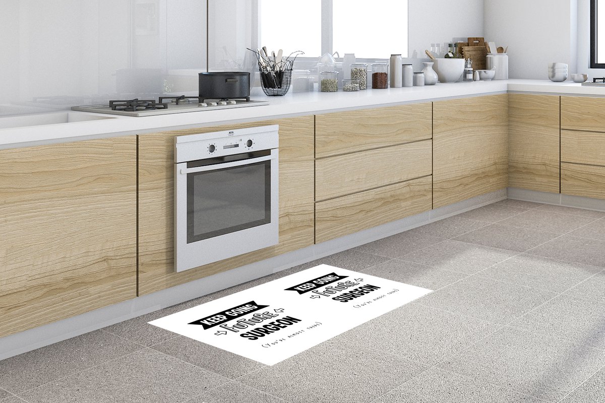KitchenYeah Keukenloper - Loper keuken - Chirurg - Dokter - Quotes - Studeren - 120x60 cm - Keukenloper vinyl Multicolor