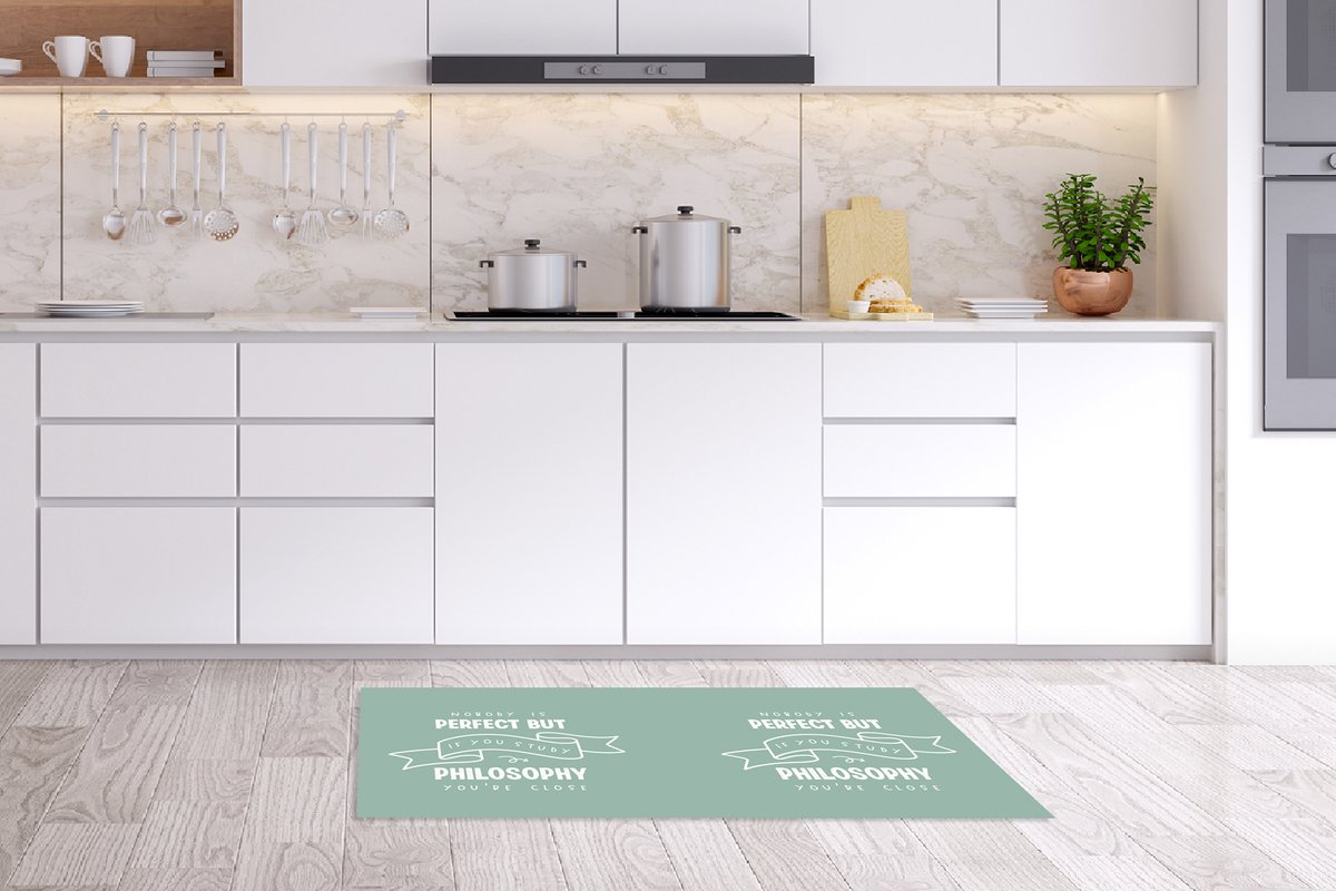KitchenYeah Keukenloper - Loper keuken - Filosofie - Quotes - Onderwijs - Studie - 120x60 cm - Keukenloper vinyl Multicolor