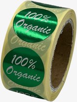 Organic sticker op rol - 250 Stuks - 25mm - voedseletiket - HACCP