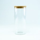 Glazen pot met deksel in kurk - Diameter 9cm - Hoogte 16cm