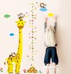 Groeimeter Giraffe Sticker / Muurstickers Kinderkamer Jongen & Meisje / Babykamer / Wanddecoratie / Muurdecoratie / Groeimeter Centimeters / Giraffe en Aapjes / Dieren