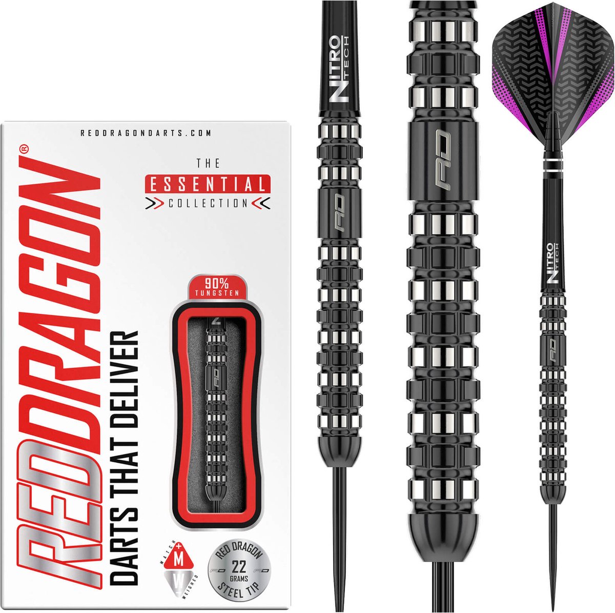 RED DRAGON - Rogue: Steeltip Tungsten Dartpijlen Professioneel - 22 gram