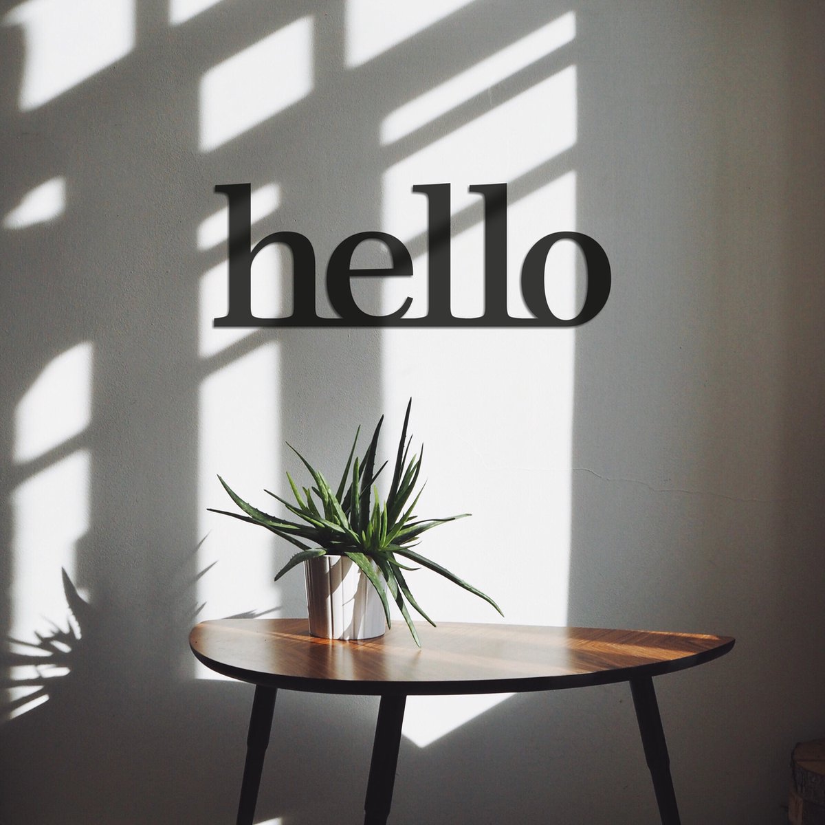 Hello Wall Art Decor Hello Sign Home Office Decor Metalen