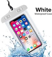 TCG | Universeel Waterdichte telefoon hoes / waterproof case hoesje met keycord/nekkoord - 3.5" t/m 6" telefoons o.a. iPhone, LG, Huawei, Lenovo en Samsung - Wit