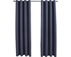 vidaXL - Gordijnen - verduisterend - met - ringen - 2 - st - 140x175 - cm - antraciet