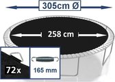 Springmat voor Trampoline 300-305 cm met 72 ringen voor 16,5 cm. veren