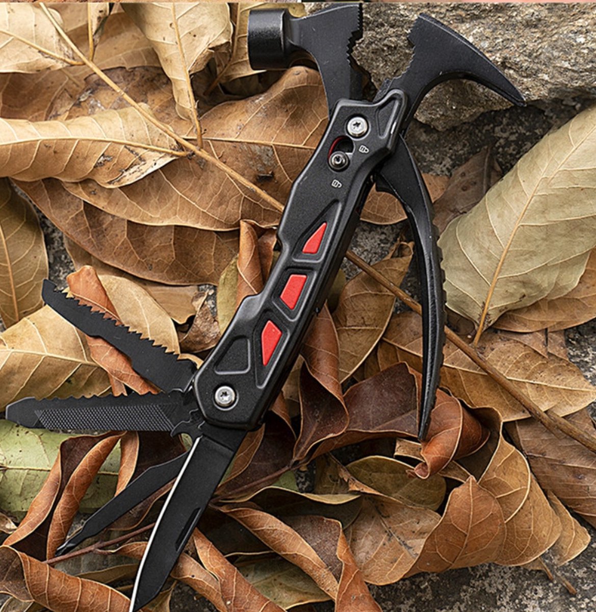 Multitool zakmes gereedschap hamer zaag kniptang campingtool