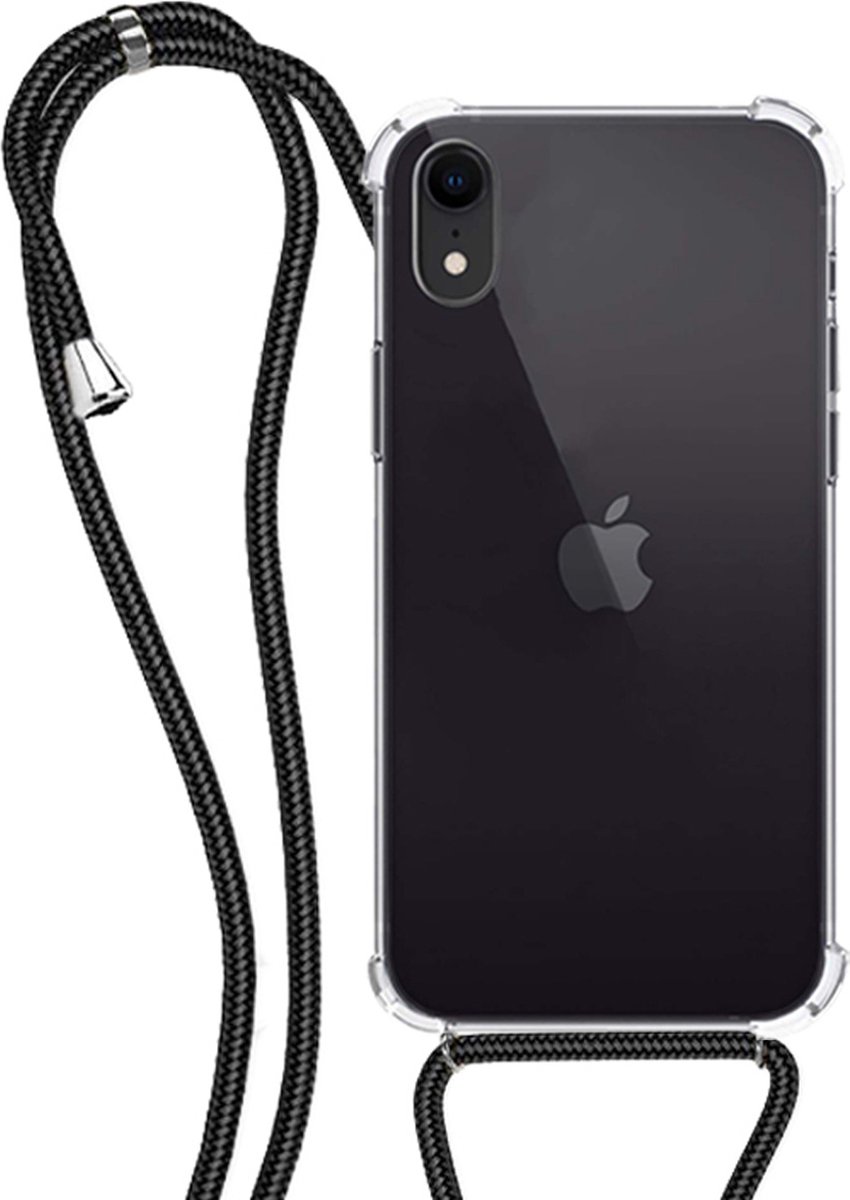 Hoes Geschikt voor iPhone XR Hoesje Transparant Met Telefoonkoord Cover Shock Proof Case Koord Hoes - NoXx