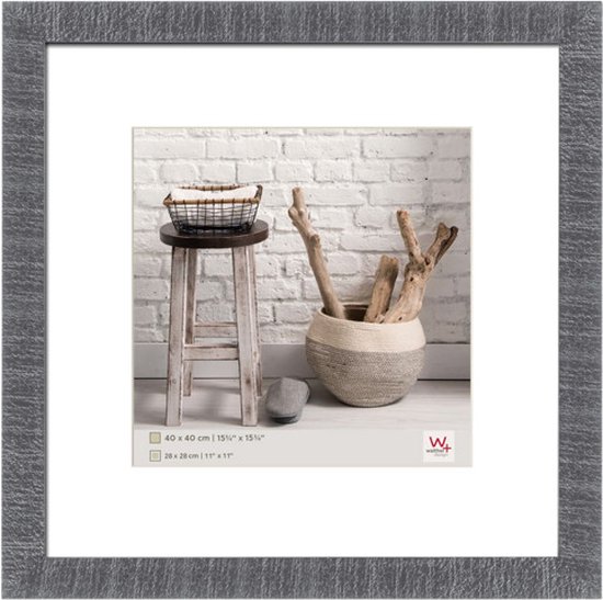 Foto: Walther home houten lijst fotoformaat 40x40 cm grijs