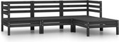 vidaXL-4-delige-Loungeset-massief-grenenhout-zwart