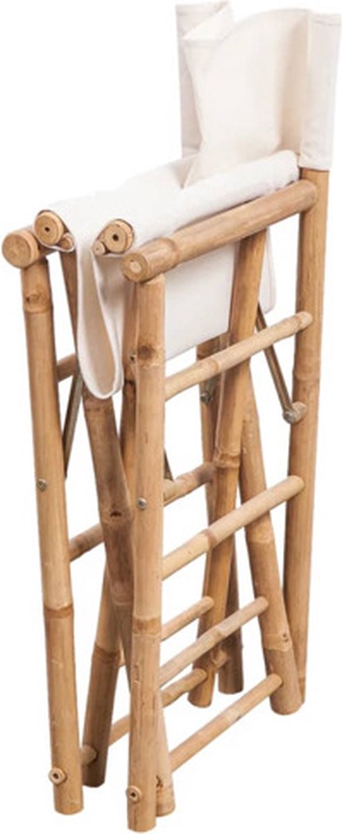 vidaXL - Regisseursstoelen - 2 - st - inklapbaar - bamboe - en - canvas van Vidaxl — afbeelding 3