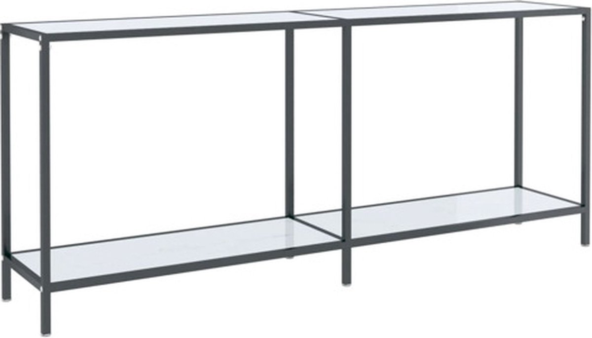 vidaXL Wandtafel - 180x35x75,5 - cm - gehard - glas - wit Wit marmer