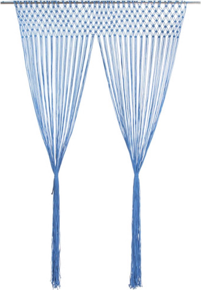 vidaXL-Gordijn-macramé-140x240-cm-katoen-blauw