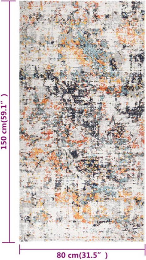 vidaXL Tapis d'extérieur tissé à plat 80 x 150 cm Multicolore