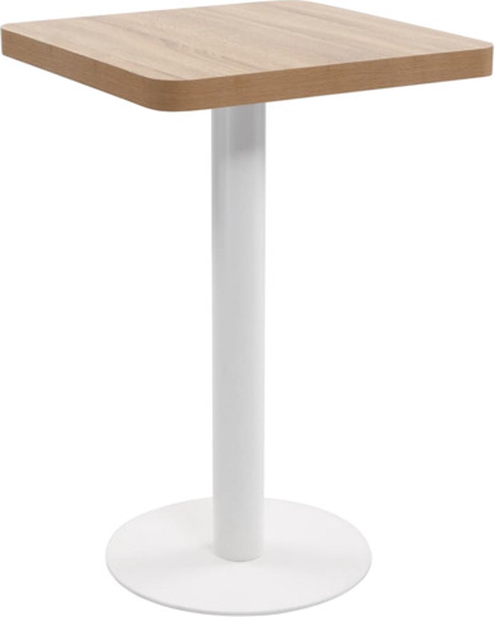 vidaXL Bistrotafel - 50x50 - cm - MDF - lichtbruin