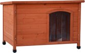 @Pet Hondenhok met kunststof flappen Bungalow 85x57x59 cm naturel