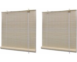 vidaXL - Rolgordijnen - 2 - st - 120x160 - cm - bamboe - natuurlijk