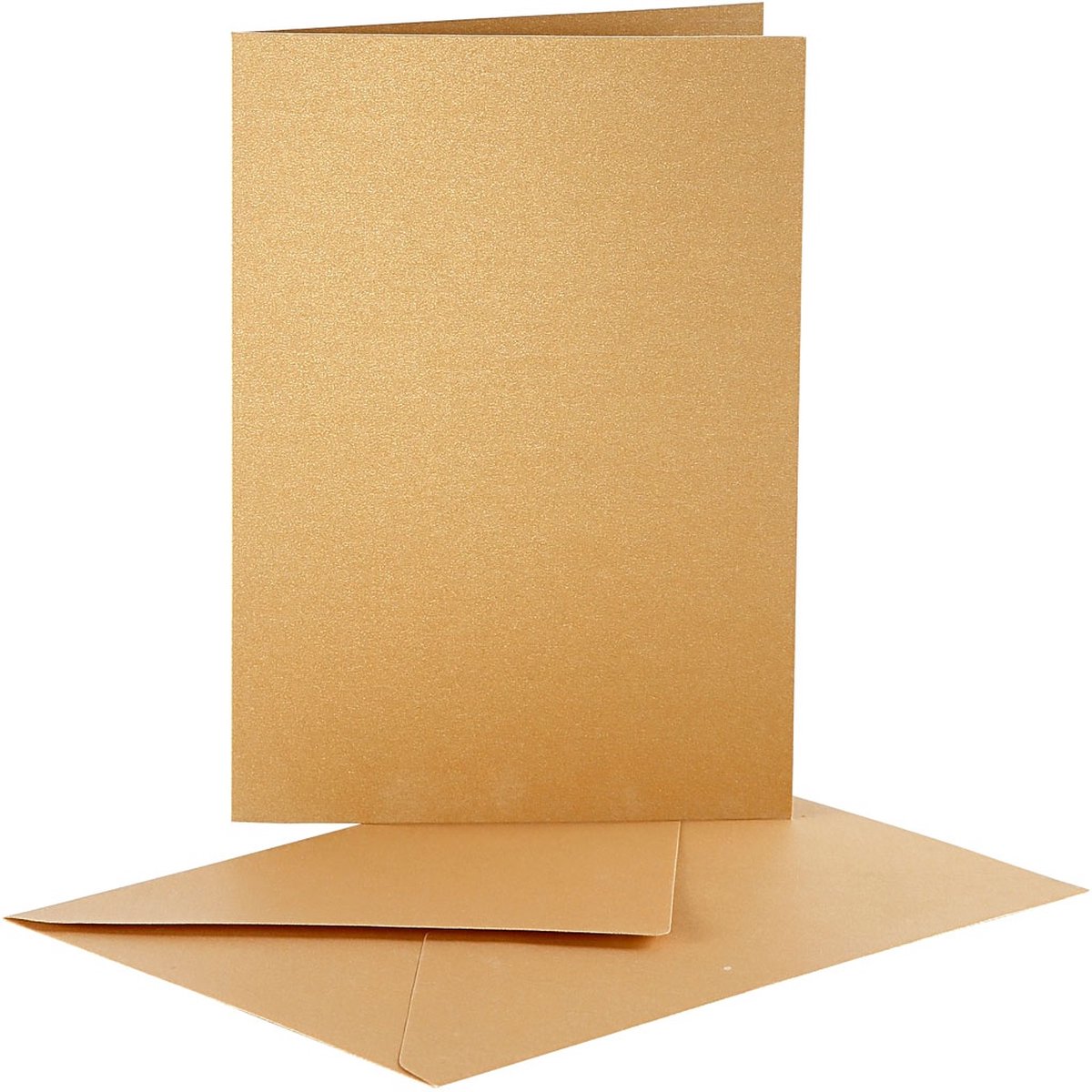 Creotime Parelmoer Kaarten & Enveloppen afmeting kaart 10 5x15 cm goud 10 sets